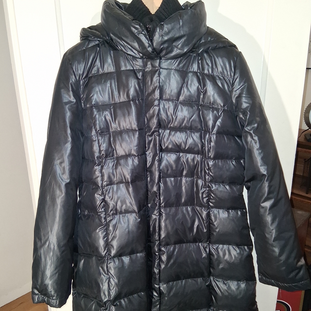 DKNY Glossy Black Puffer Jacket
